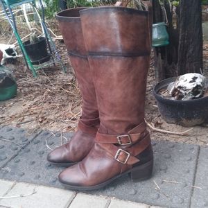 Genuine Leather Moto Riding Boots Nurture 9.5 high
